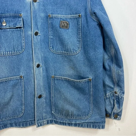 Walls Blue Denim Jacket with Dark Navy Corduroy Collar - Picture 3 of 9